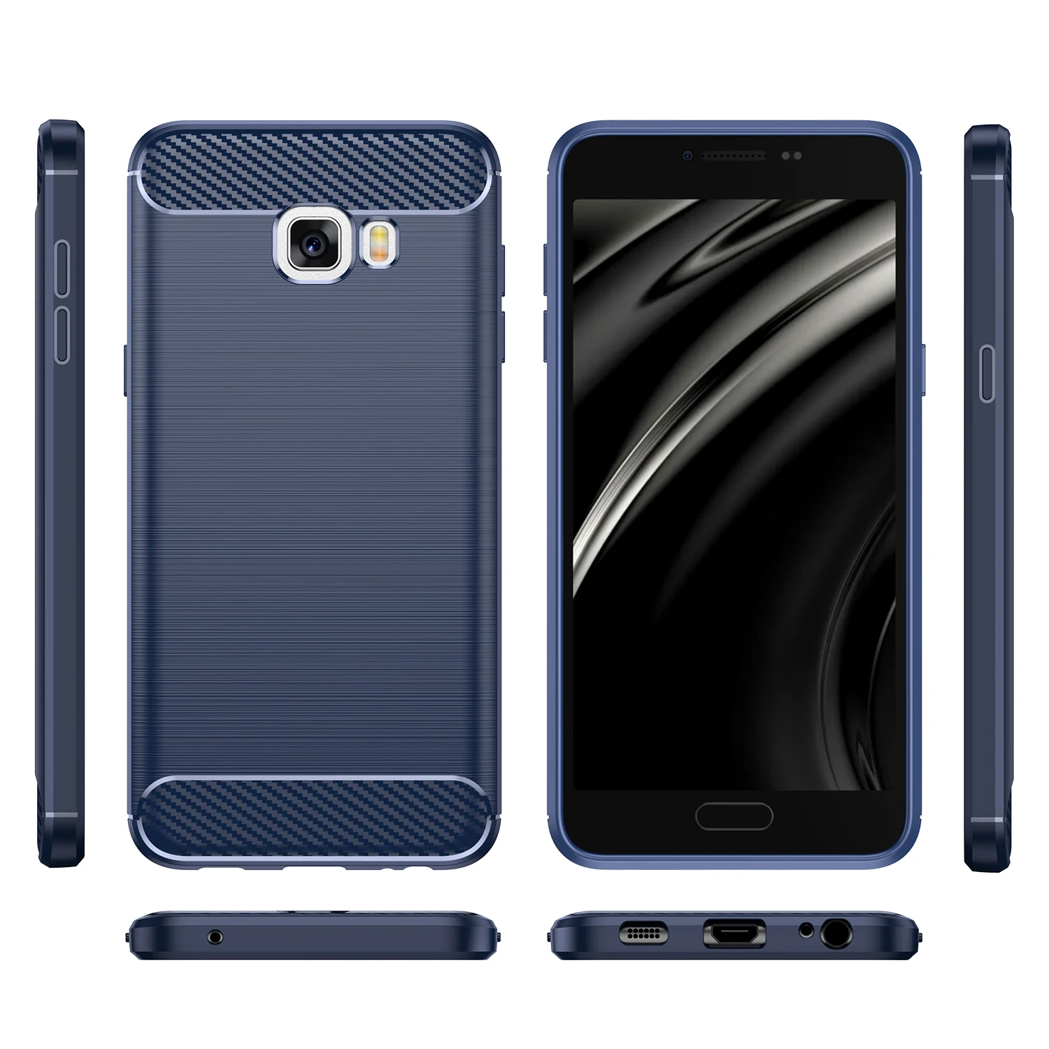 For Samsung Galaxy C7 Pro C8 C10 C7 2016 Silicone Case Carbon Fiber Cover for Galaxy c10 plus c7 2017 Soft Shockproof Matte Case