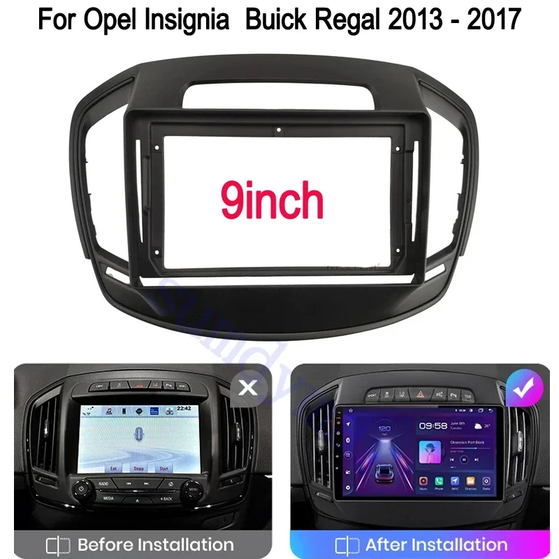 9 Inch Car Radio Plastic Fascia Panel for BUICK REGAL OPEL Insignia 2013-2017 Dash Mount Kit Installation DVD GPS Navigation