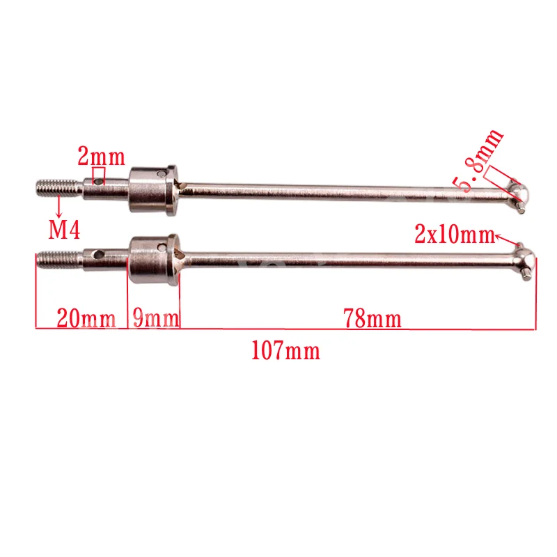 2 stks/partij HSP Upgrade Onderdelen 166015   02168 Legering Aluminium Universele Drive Joint Dogbone Voor RC 1/10 Model Auto Off Road Buggy