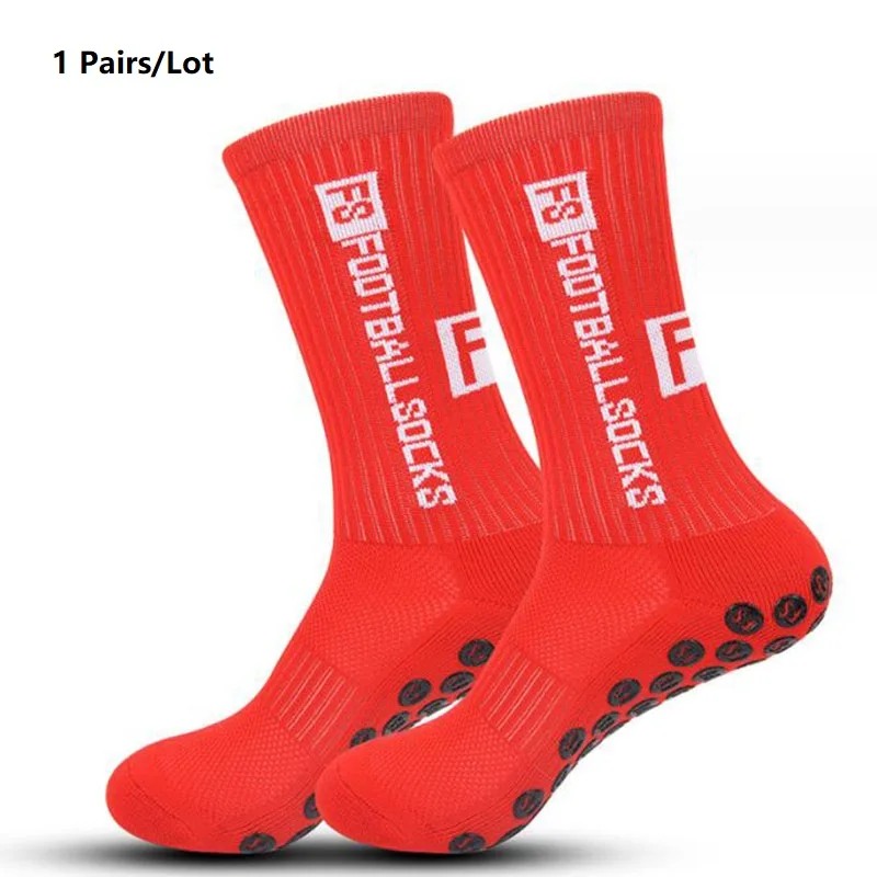 1 Pairs New Men Womans Non-slip Silicone Bottom Soccer Socks Cushioned Breathable For Football Tennis Basketball Grip Yoga Socks