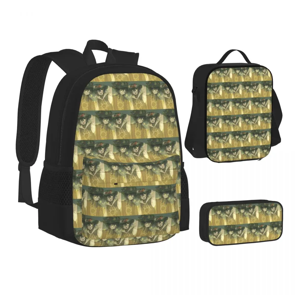 Azuretime Anime Azure Two Time Forsaken Backpacks Students Bookbag School Bags Kids Rucksack Lunch Bag Pen Bag Three-Piece Set