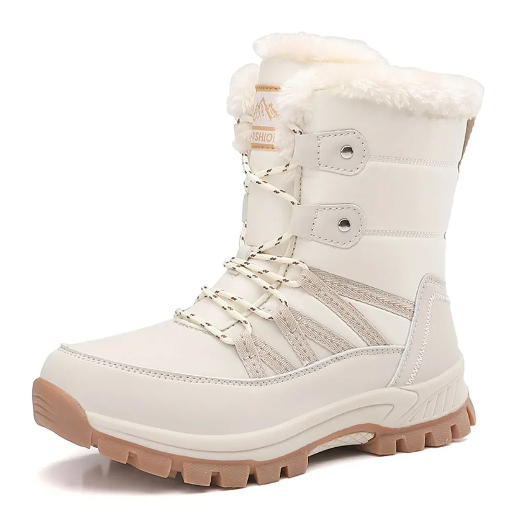 

Women Boots Waterproof Heels Boots For Winter 2025 Tren Platform Ankle Boots Keep Warm Snow Shoes Plush Outdoor Short Boots
