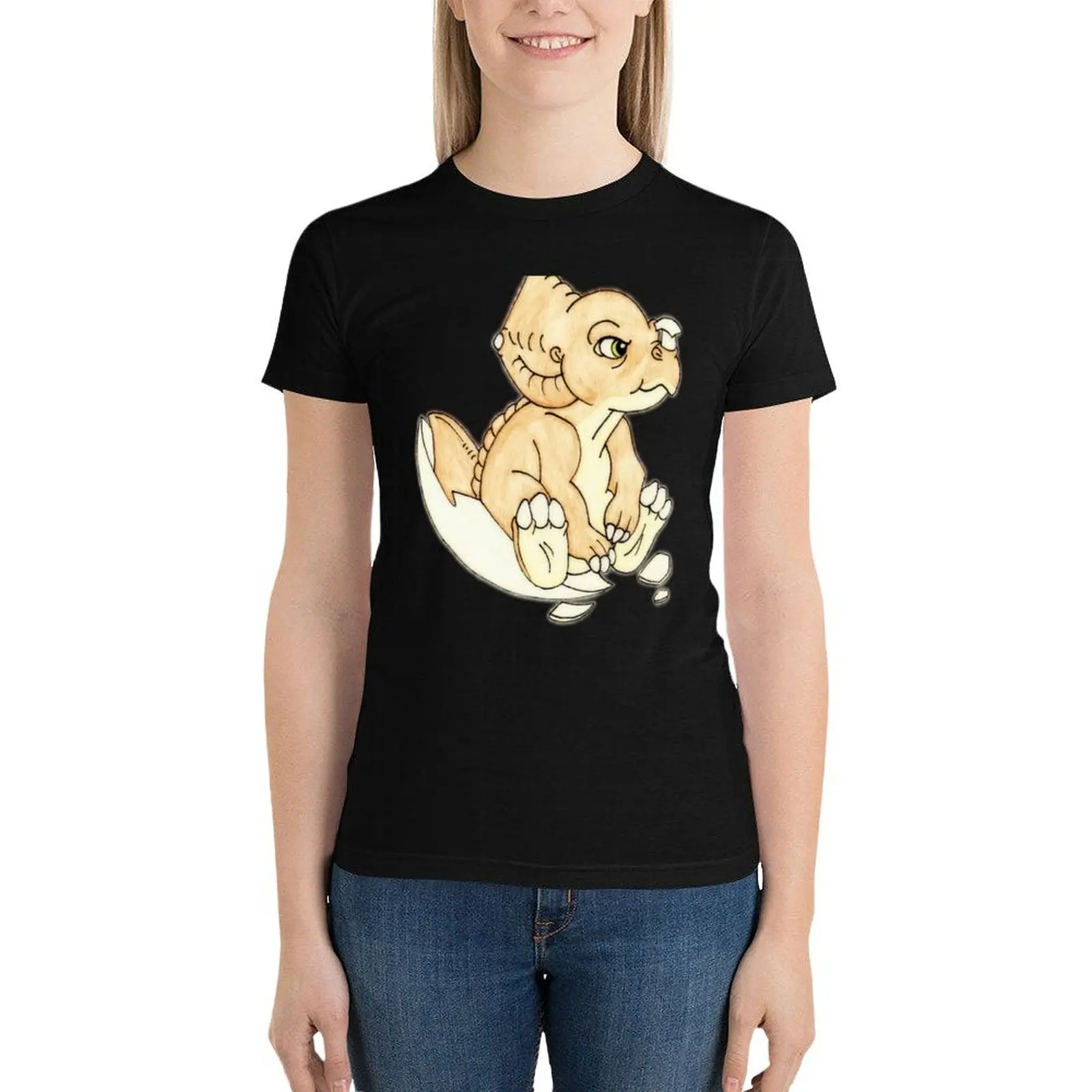 T-shirt imprimé The Land Before Time Baby Cera pour femme, vêtement esthétique