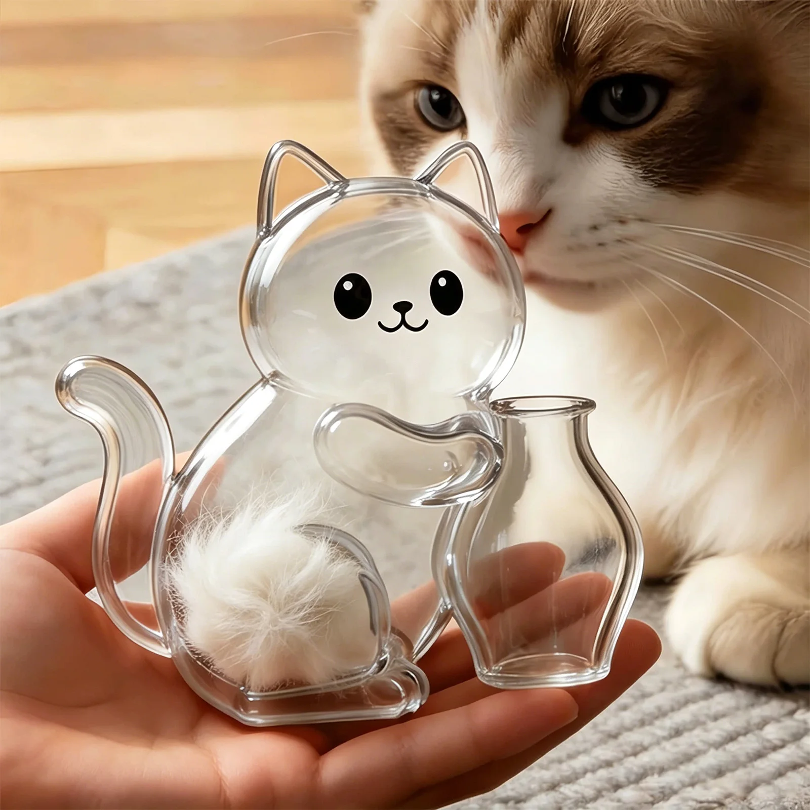 Commemorative Refrigerator Magnet with Mini Vase Memory Capsule Refrigerator Magnet for Pets Hairs Removal and Home