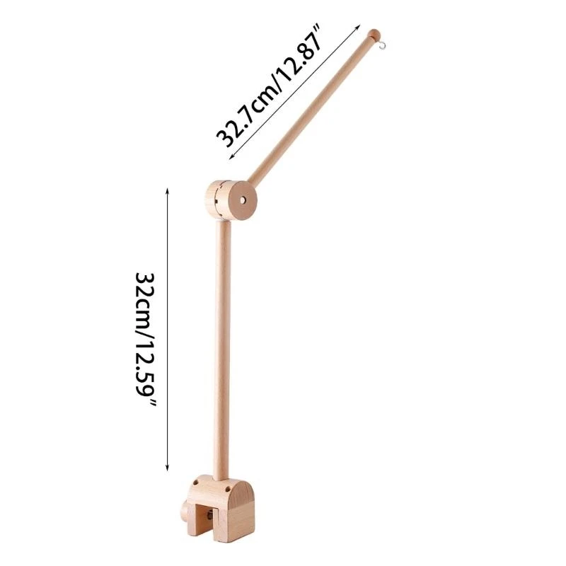 Y4QA CRIB Đồ chơi động giữ giá đỡ vòng vòng tay lắp ráp khung bằng gỗ bedbell bedbell mobile bear bé tắm