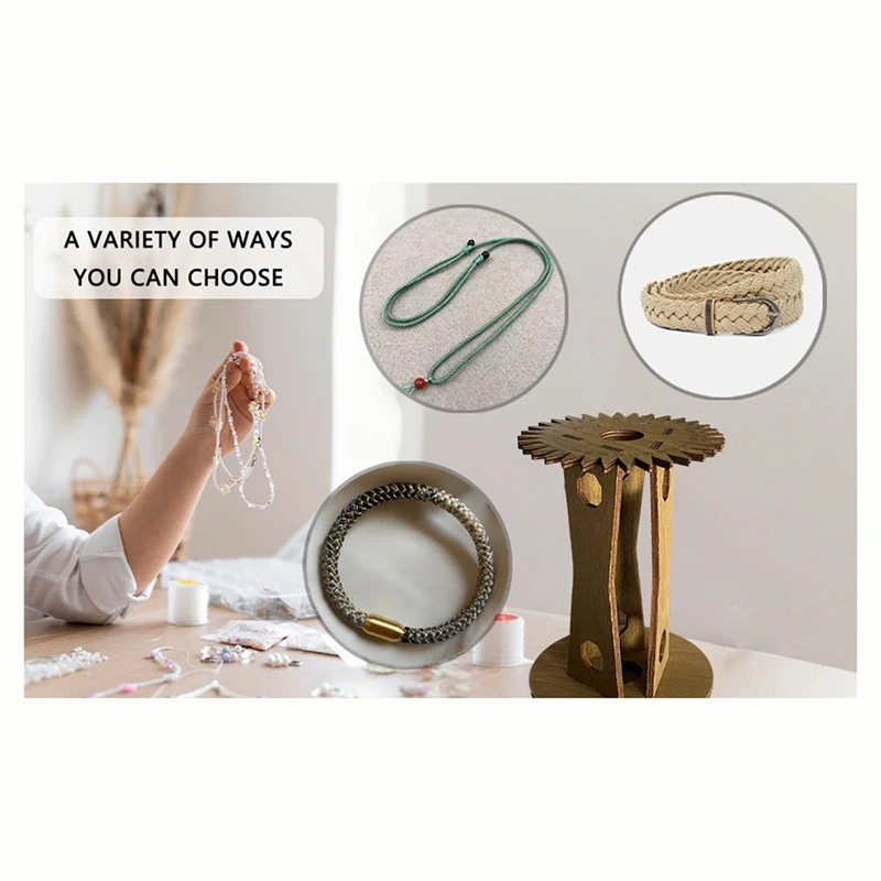 Ficelle de tissage avec bois Foy bricolage, disque de tressage en bois pour navire chia, bracelet, métier à tisser, kit de fente, tressage de ULà main bricolage