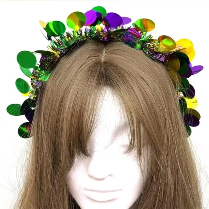 DXAE Tinsel Flapper Stirnband Masquerade Kopfstück Mardi Gras Art Haarzubehör