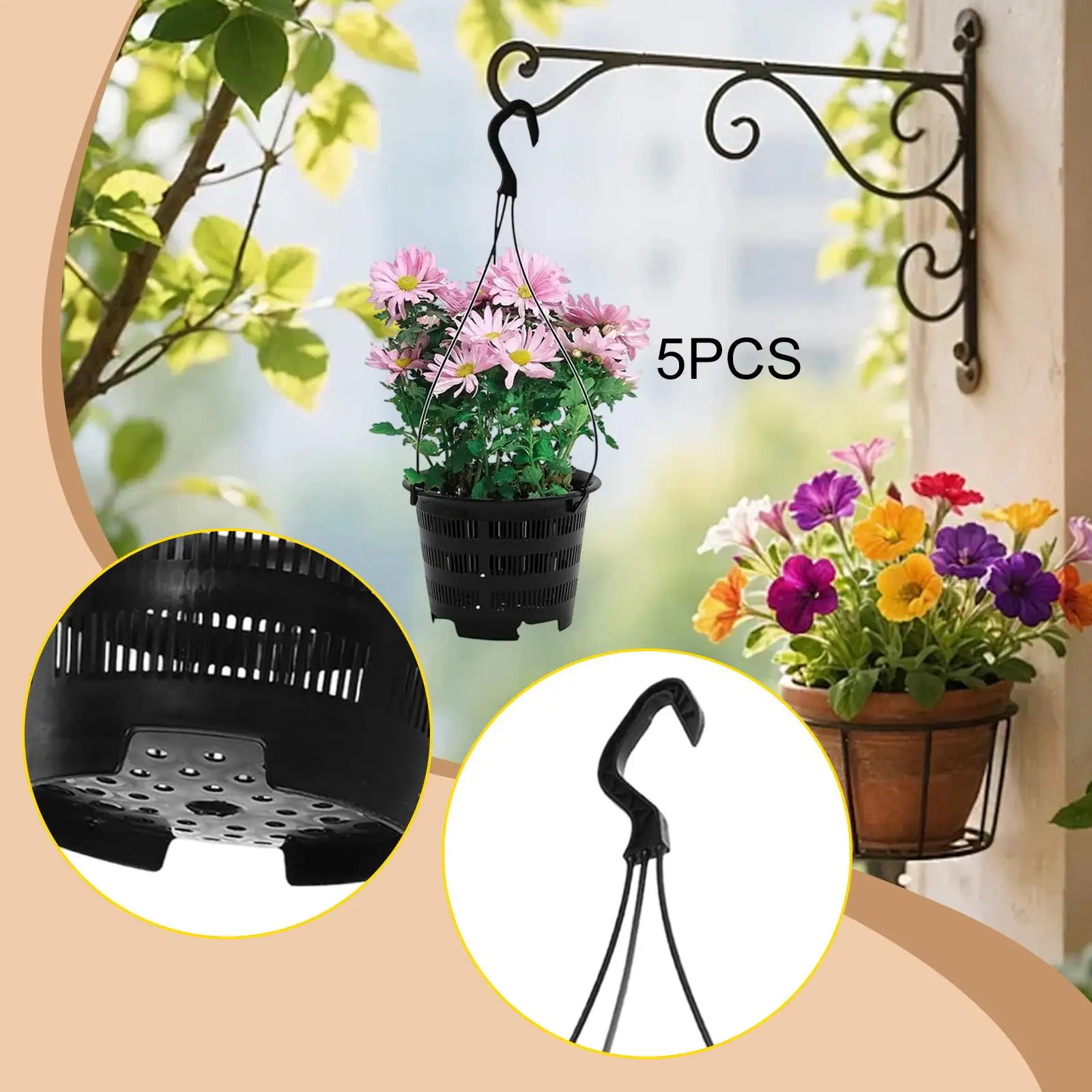 5Pcs Orchid Hanging Planters Hanging Plant Pots Flower Baskets