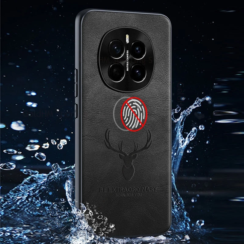 3D Cartoon Elk Deer Head Leather Phone Case For Honor Magic 7 Pro Metal Lens Protector Soft Silicone Cover For Magic 7 Pro Capa