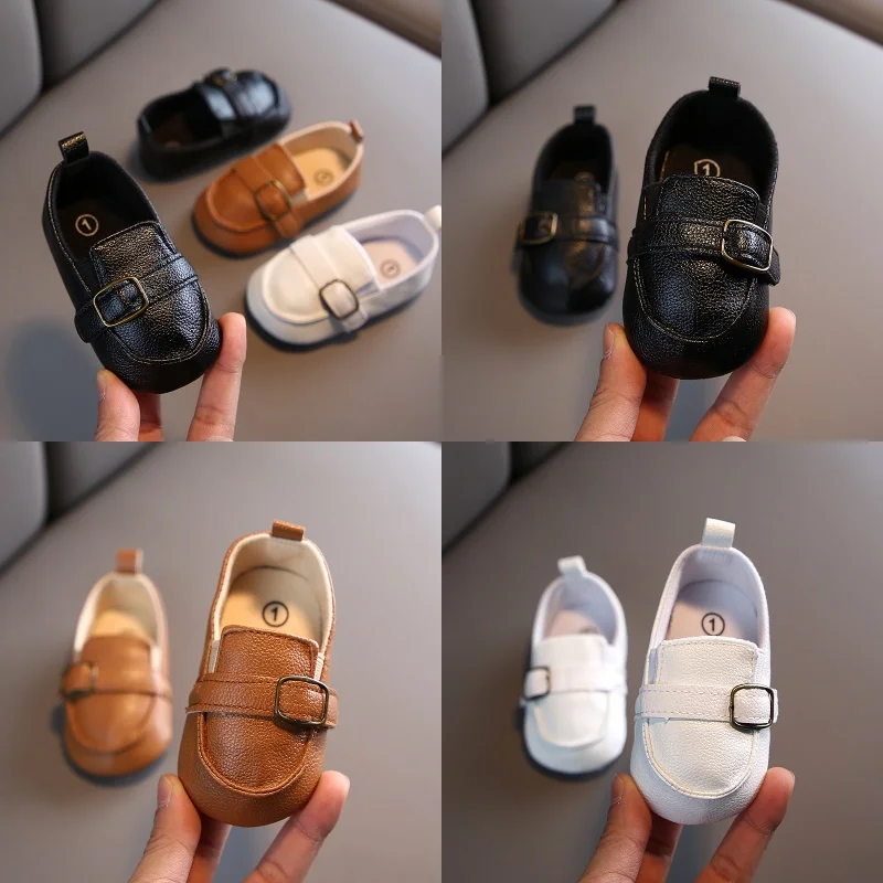 

Spring and Autumn New Style 0-1 Year Old Baby Walking Shoes Soft soled Breathable Baby Shoes Fashionable and Versatile Small Lea