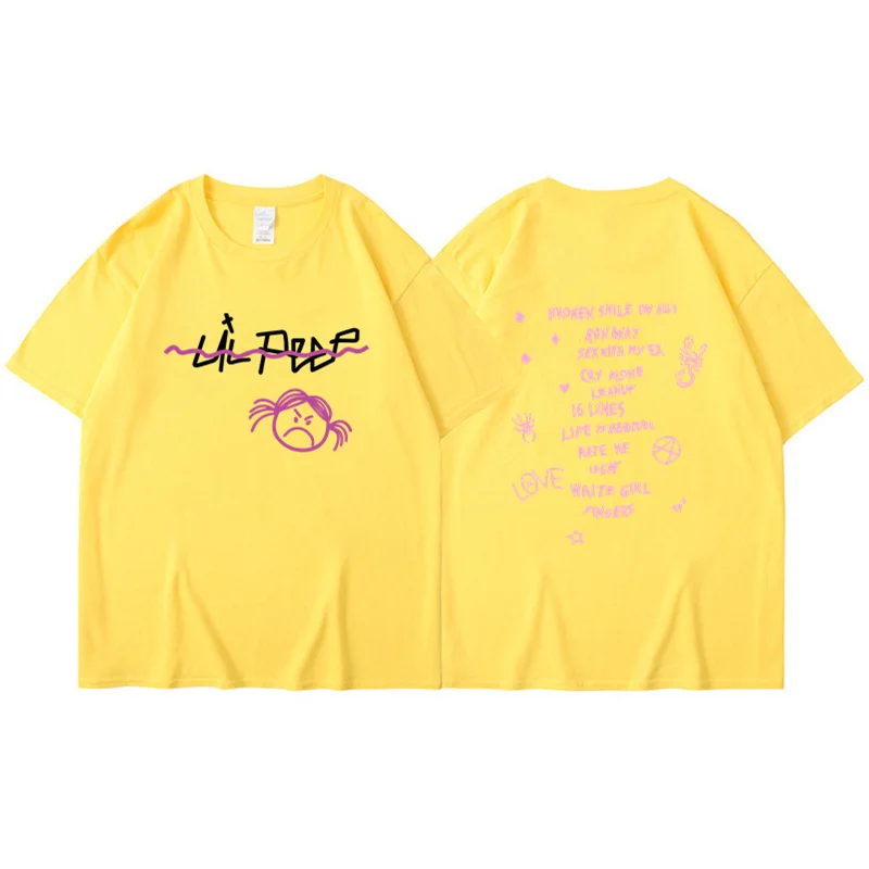 Rapper Lil Peep T Shirt Men Women Fashion T-shirt Cotton Tshirt Kids Hip Hop Tops Tee Music Tshirt Boy Tees Mens Clothing Summer