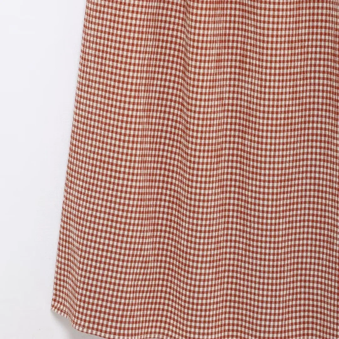 2025 novedad de verano vestido de mujer a la moda a cuadros plisado sin mangas cuello redondo Midi chaleco vestidos francés Chic ropa de noche femenina