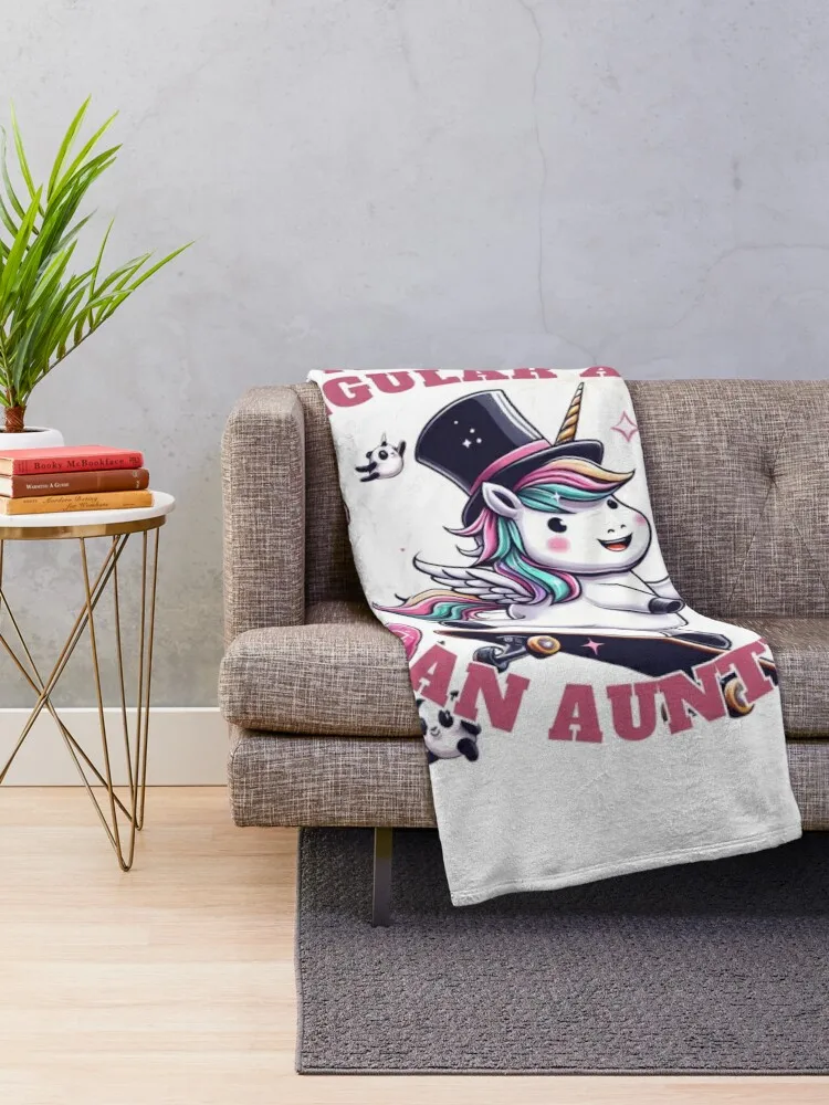 Aunticorn Radiance: From Ordinary Aunt to Extraordinary Throw Blanket Plush Baby Sofas Blankets