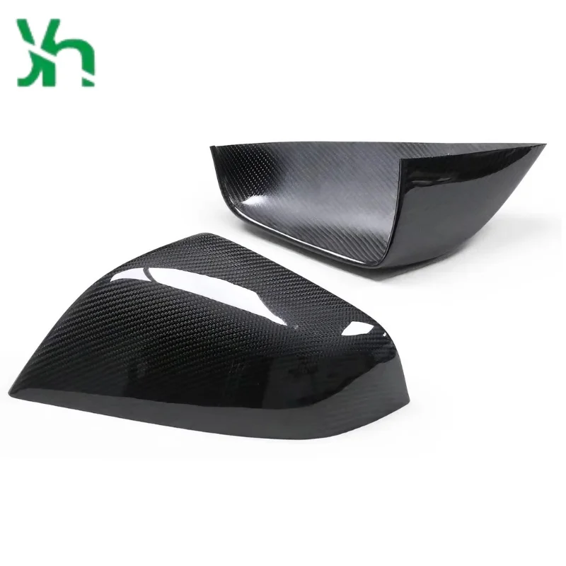テスラ モデルS (2014-2020)用 ドライCF接着剤 2ピース カーボンファイバー レンズカバー トリム