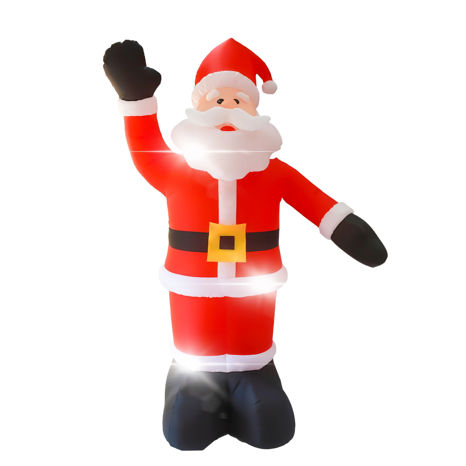 8FT Giant Christmas Inflatable Santa Claus Outdoor Decoration w/ LED Light, Cute Santa Tilting His Head and Waving Hand Outside