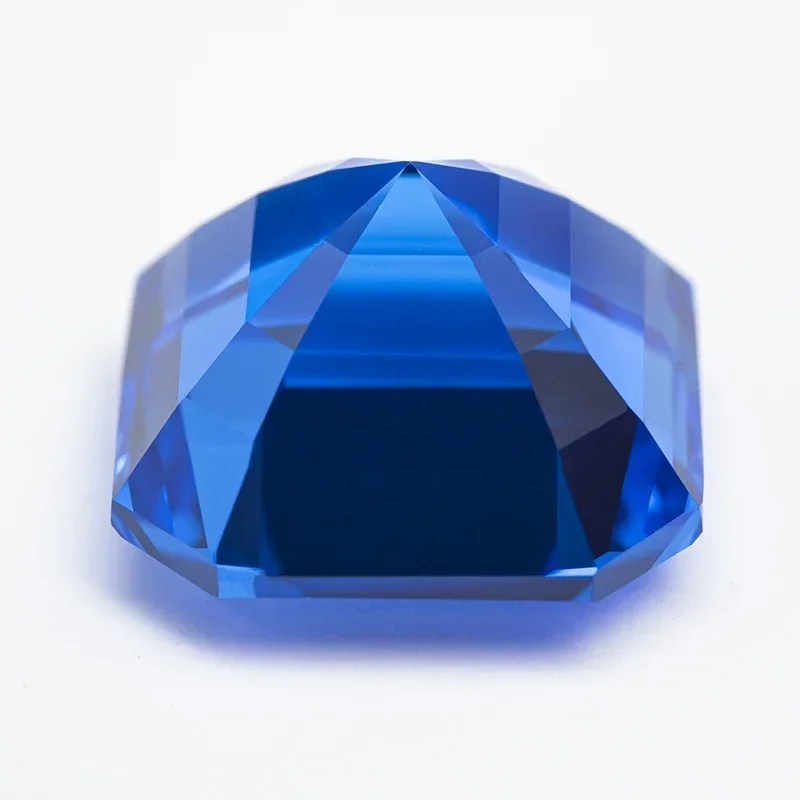 Lab Grown Cobalt Spinel VVS1 Square Asscher Cut Gemstone Charms DIY Advanced Jewelry Making Materials Selectable AGL Certificate