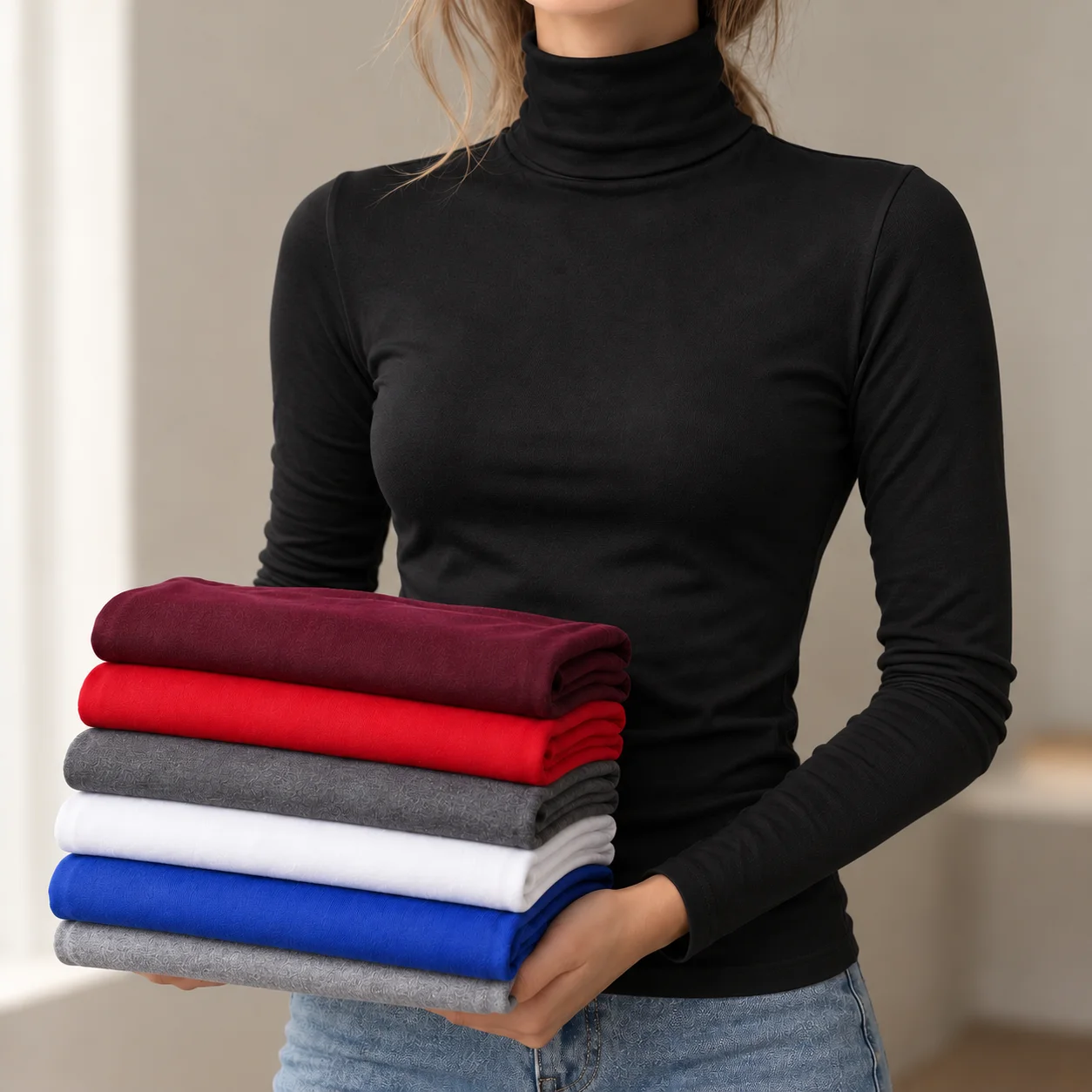 2026 Women High Neck Long Slee - Winter Clothing Hiking ulasan dan harga