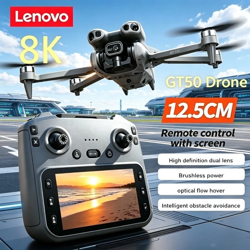 

Lenovo GT50 RC Quadcopter 8K HD Camera 5G WIFI Transmission Brushless Motor Optical Flow Drone with Color Screen
