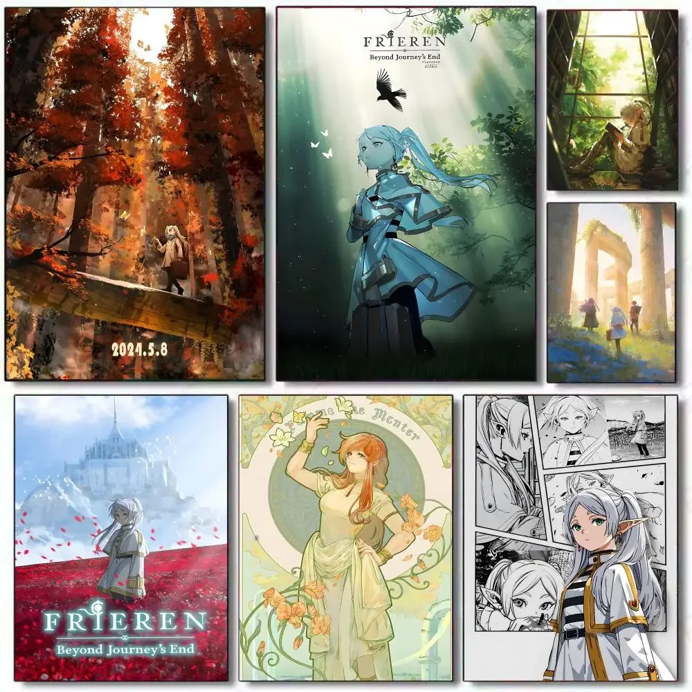 Anime F-Frieren Beyond Journey’s End Poster Sticky Wall Art Printing Waterproof Home Living Bed Room Aesthetic Decor