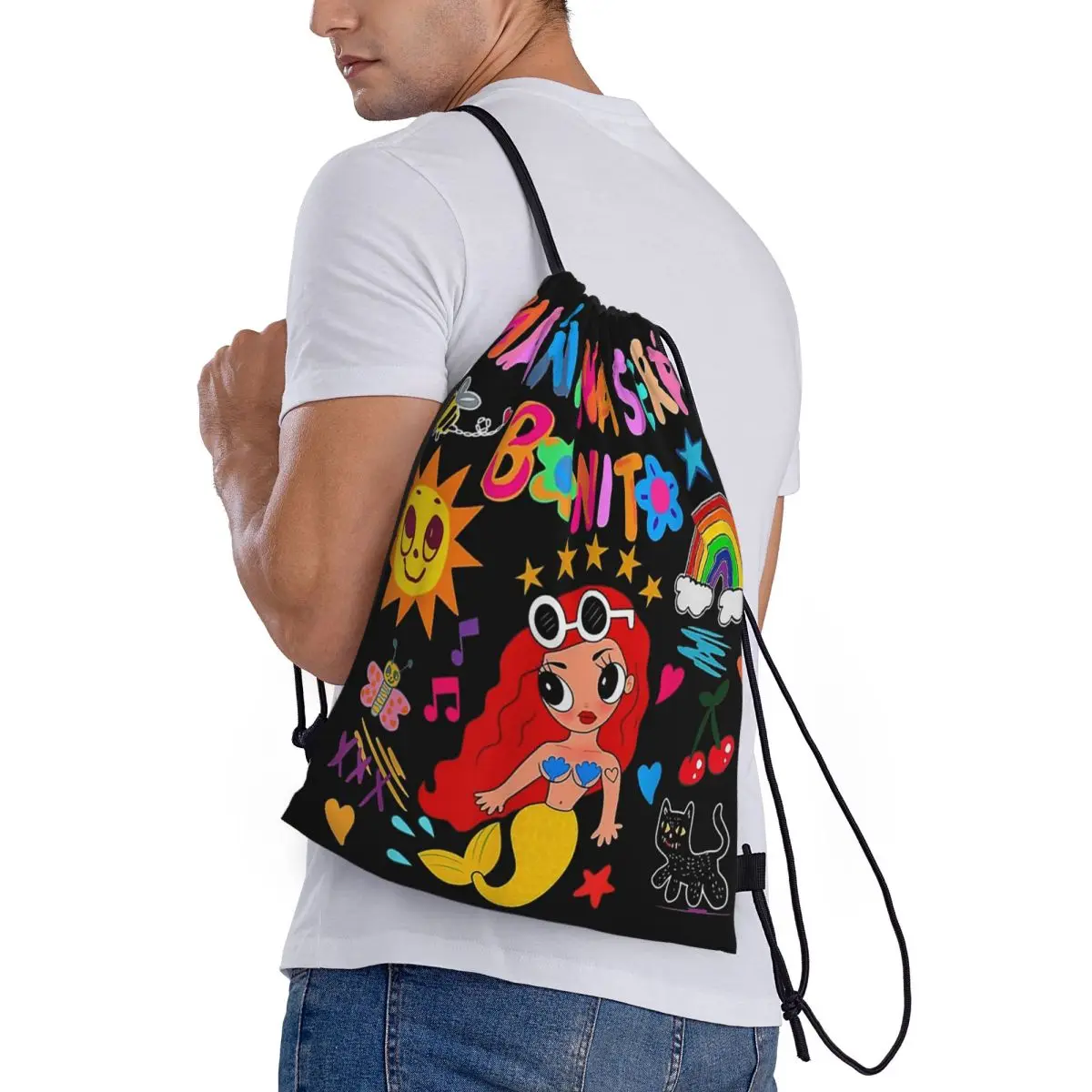 

Manana Sera Bonito Karol G Backpacks Portable Drawstring Bundle Pocket Sports Bag Book Bags for Travel School