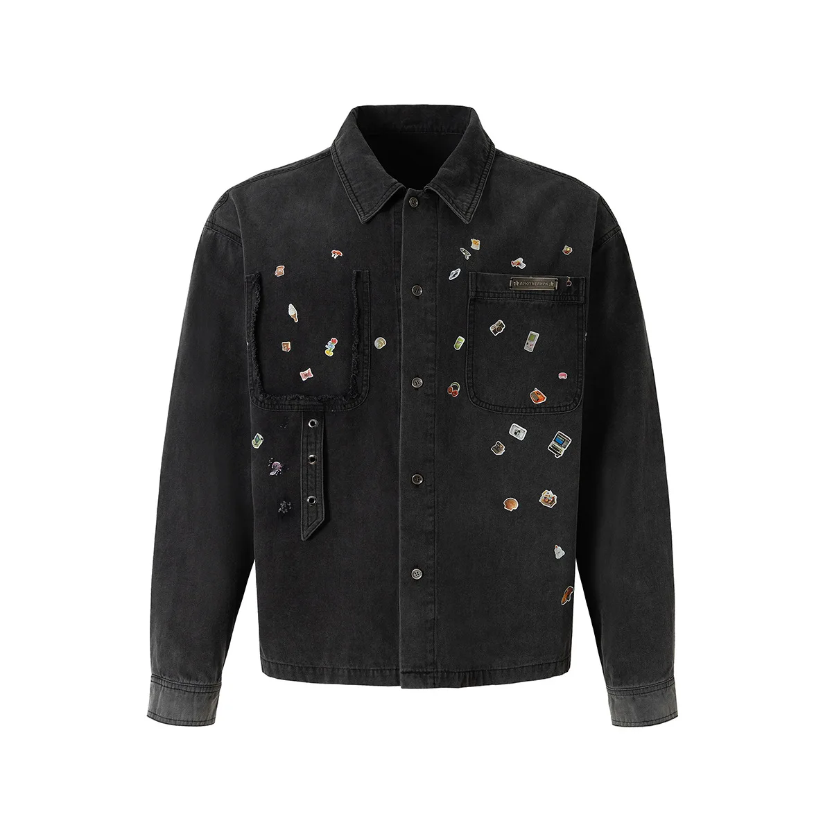 Men's Fashion Printed Jeans Jacket High Streetwear Personality Design Painted Denim Coat Washed Vintage Jean Outwear For Male