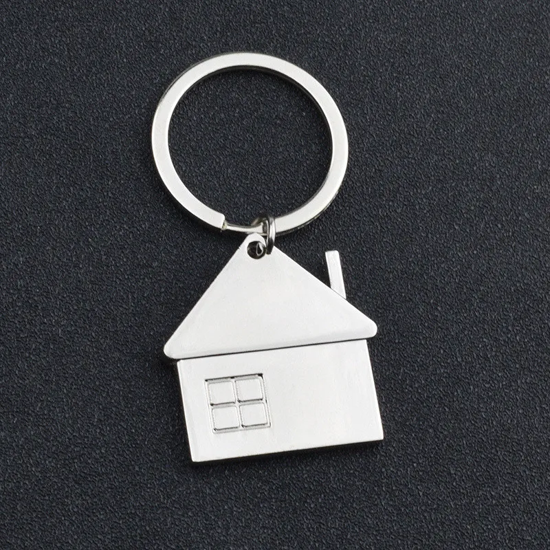 Creative Cute Love House Keychain Metal Simple Keyring Personality Car Key Chain Gifts New in 2023 Free Shipping