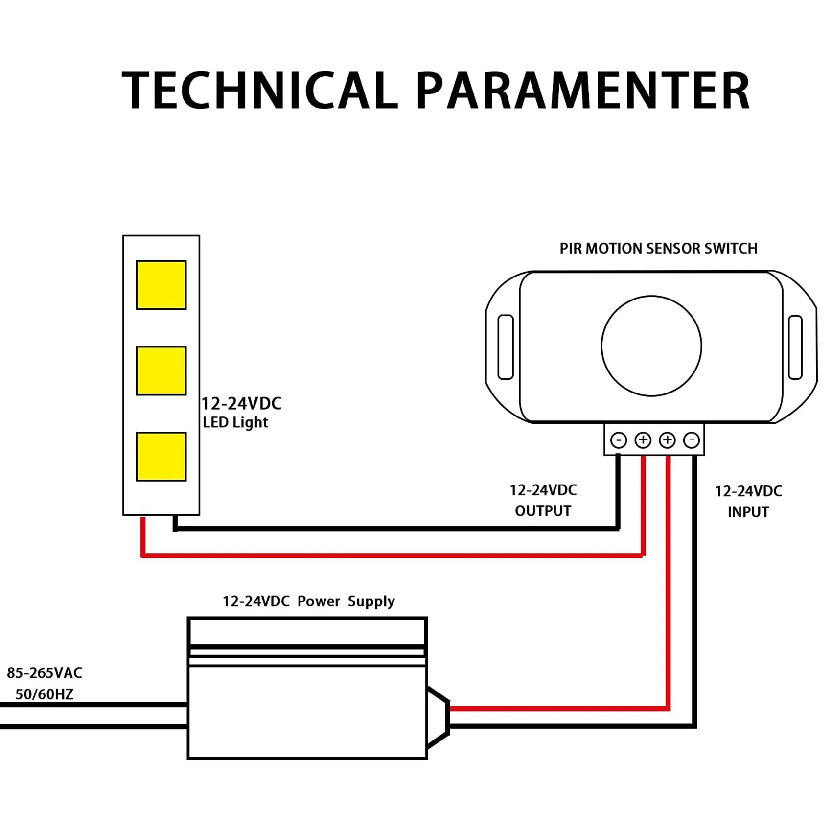 LICE-2X DC 12V 24V PIR Motion Sensor Function Controller LED Switch Body Infrared Switch Motion Timer White For LED Strips