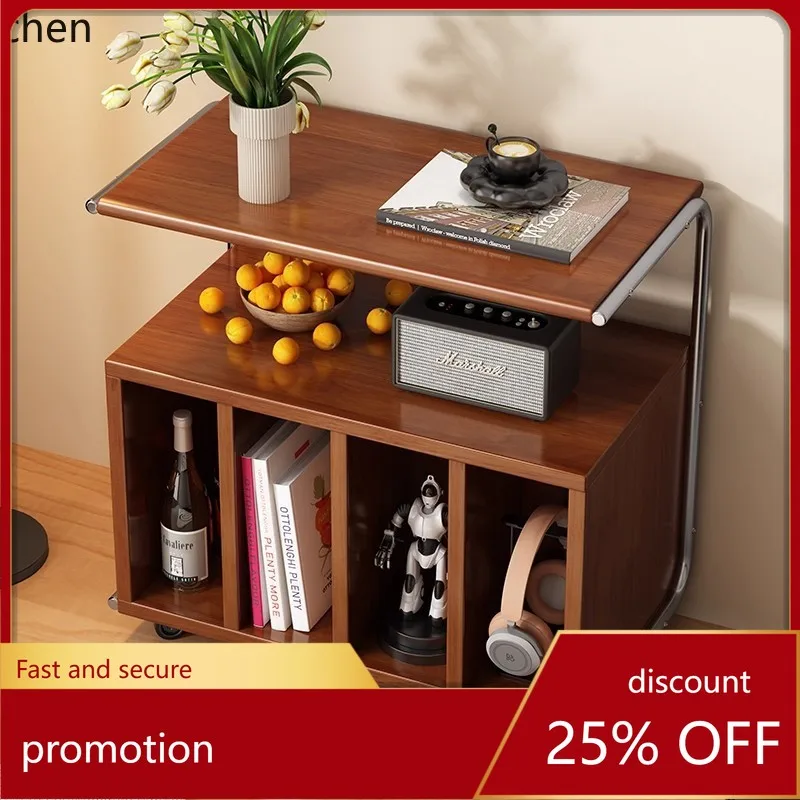 

Hxl solid wood sideboard - movable side table, coffee table, storage & display cabinet for magazines