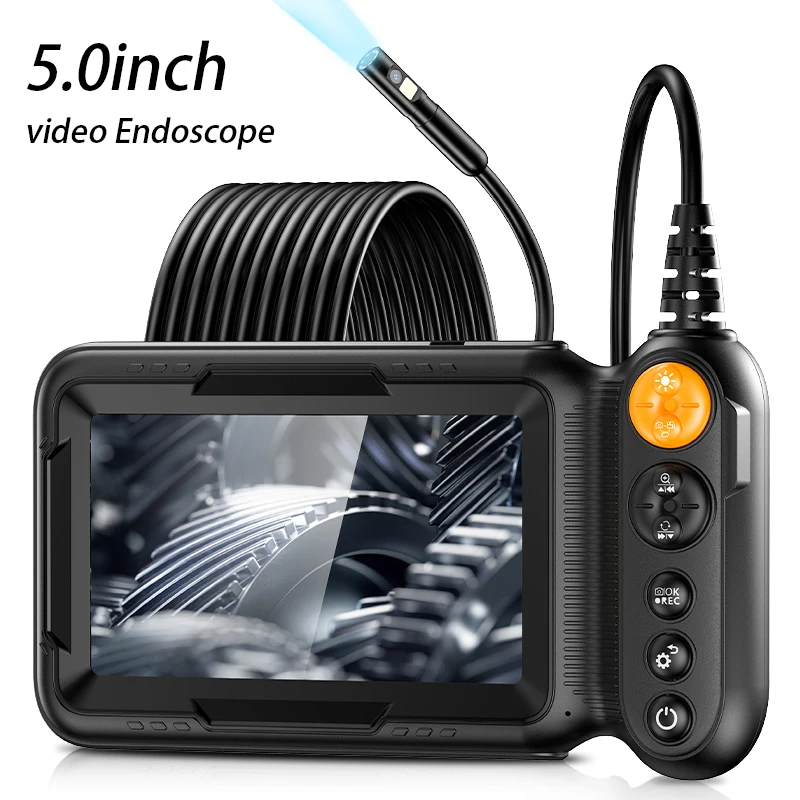 5 \'\'IPS Video Industrial Endoscope 1080P Dual & Single Lens Borescope Inspection Camera IP67 Waterproof Snake Camera For Car