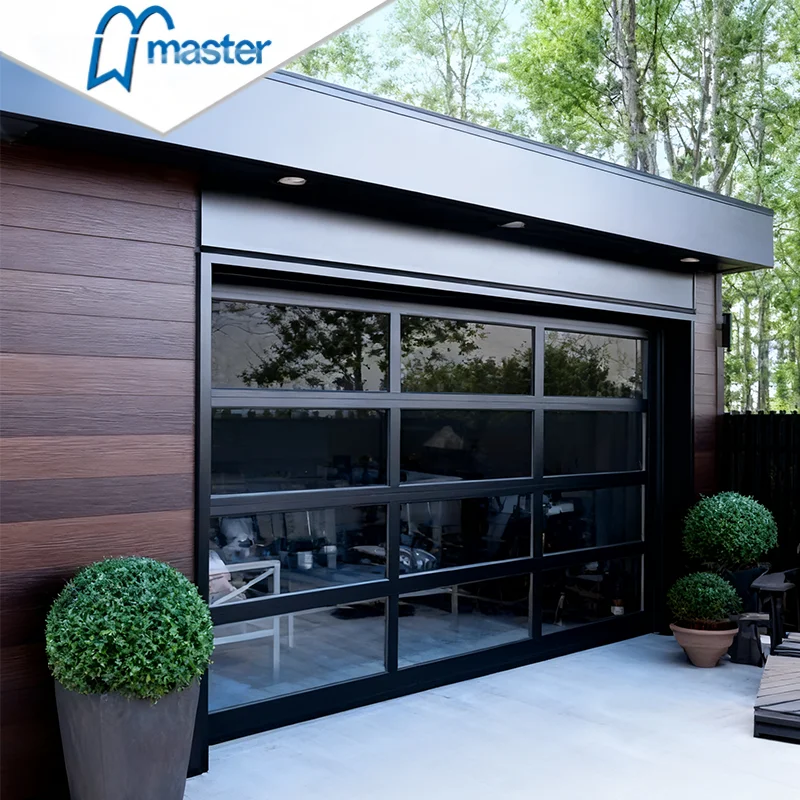 Modern Glass Garage Door Aluminum Framed Sectional Glass Garage Door
