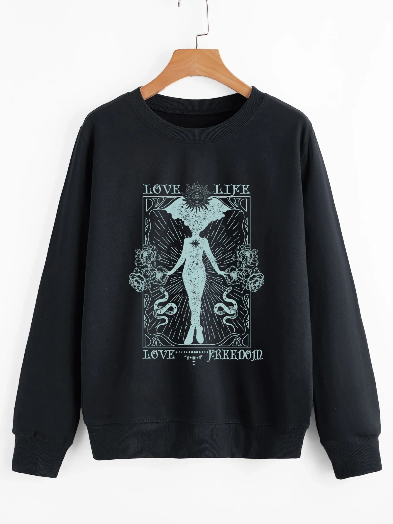 

Женская красочная толстовка Love Life Love Freedom, вдохновляющие высказывания, пуловеры с капюшоном, женские модные повседневные винтажные топы