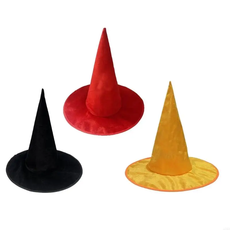 270D Halloween Wizard Hat Witch Costume Hat 39cm High Pointed Wizard Hat for Women