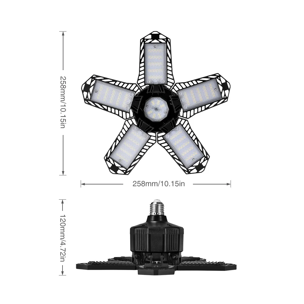 LED المرآب ضوء السقف قابل للتعديل طوي 80 واط الترا برايت تشوه مصباح لورشة العمل الطابق السفلي مستودع كشاف ضوء #4