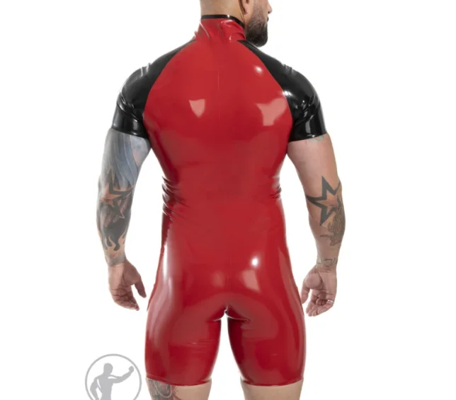 Latexanzug Zentai Kostüm Uniforme sportiva Gomma Gummi Catsuit Collant Taglia S-XXL Natale