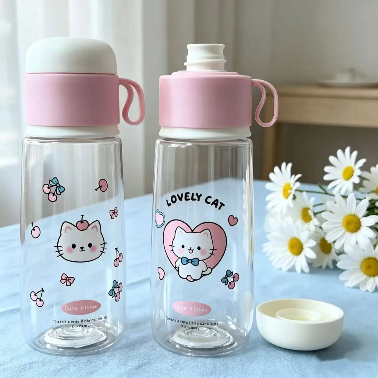 Leakproof Shatterproof Water Bottle, Direct Drinking Lightweight Portable Cup, Outdoor Travel Mug for Coffee, Milk and Daily
