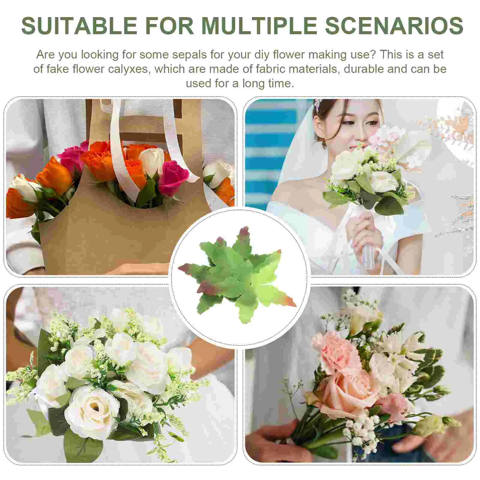 50 Pcs Artificial Torus Flowers Making Calyxes DIY Materials Sepals Receptacle Simulated Bouquet