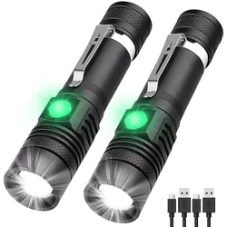 Telescopic Zoom USB Charging T6 Strong Light Flashlight LED Outdoor Lighting Portable Pen Clip Mini Flash Light Outdoor Tools