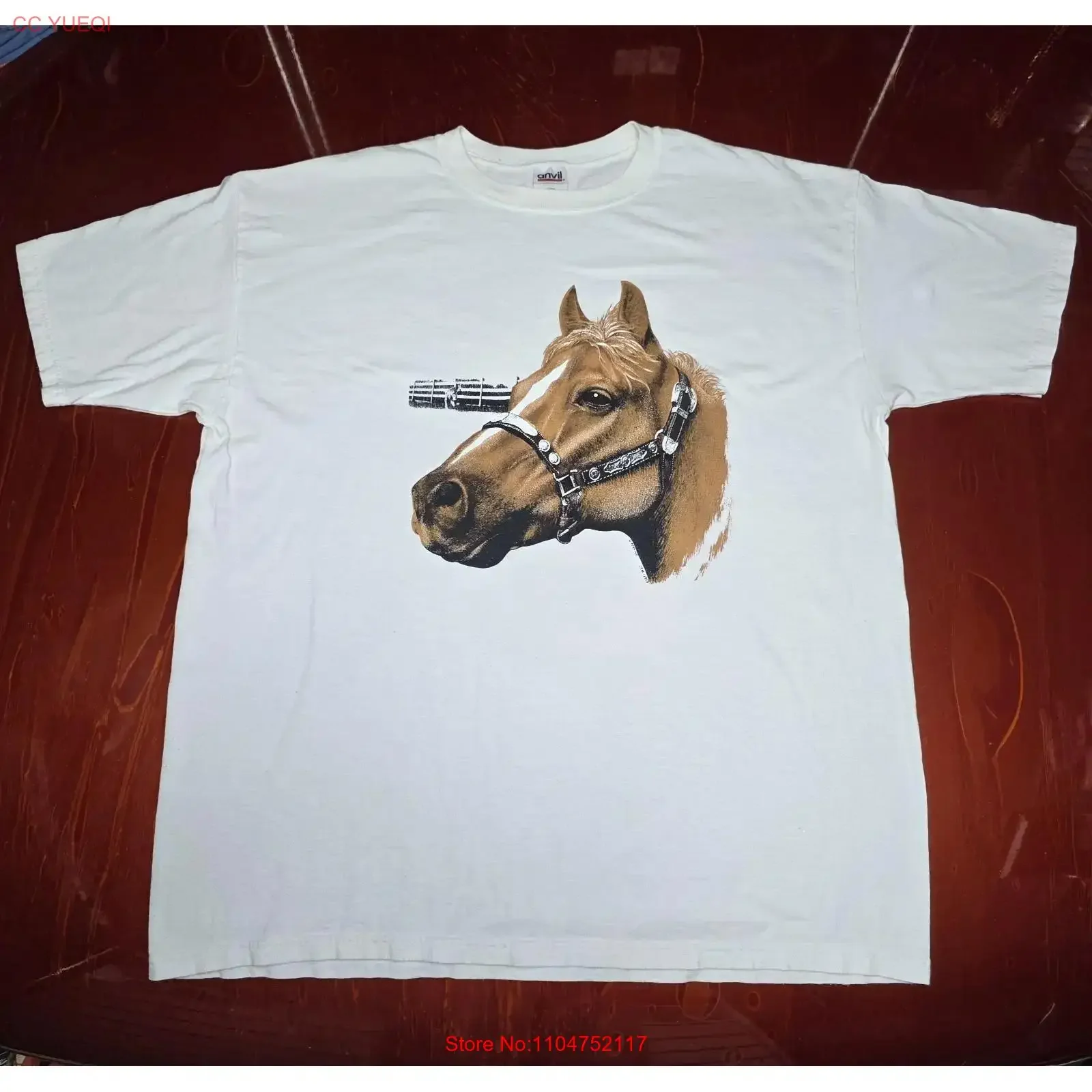 Vintage 90s American Quarter Horse Ornate Bridle Equestrian T Shirt XL long or short sleeves vintage Washed homme graphic