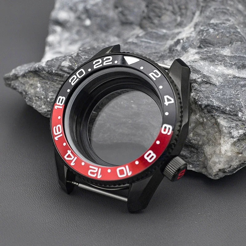 SPB185 SPB187 Black Watch Case 200M Waterproof Case Fit NH34 7S26 NH35 NH36 4R/6R Automatic Movement Watch Repair Parts
