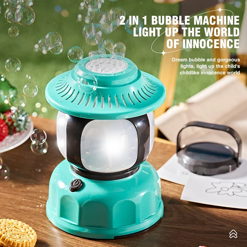 Blase Maschine Spielzeug Kinder Outdoor Spielzeug Elektrische Camping Lampe Nachttisch Lampe Lade Spielzeug Spaß Blase Multifunktionale Spielzeug Geschenke