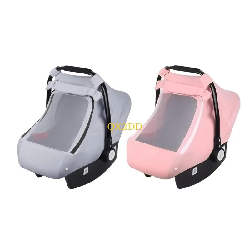 QX2D Windproof Carrying Basket Sleeve with Soft Breathable Window for Infants Cotton Shopping Cart Cover Protector Case