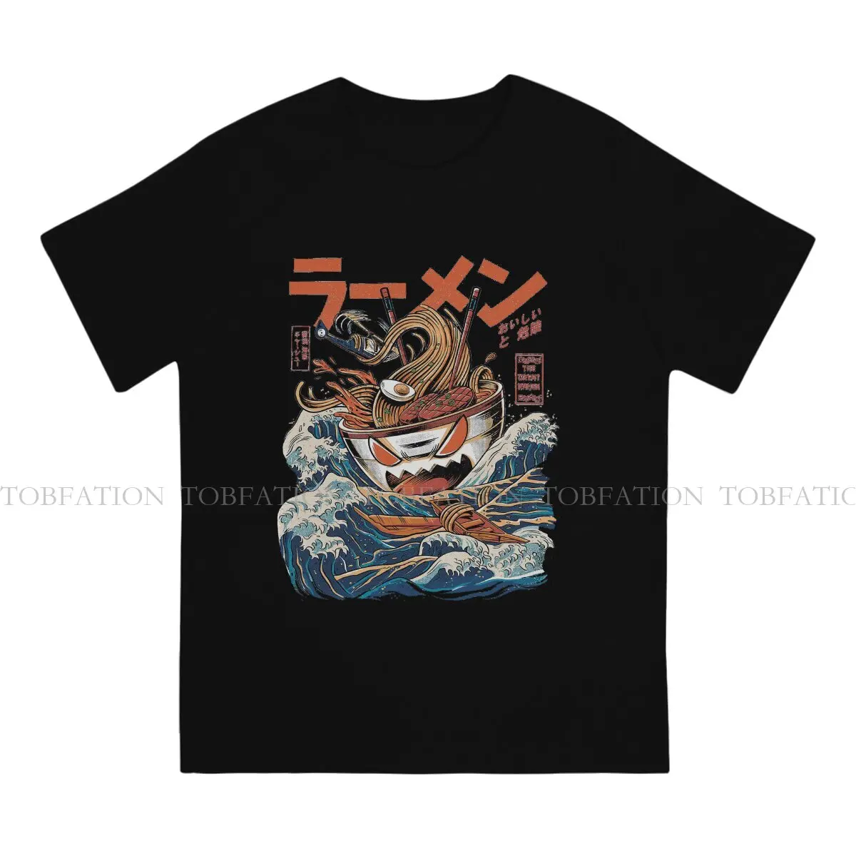 The Great Ramen off Kanagawa 100% Cotton TShirts The Great Ramen off Kanagawa Print Men's T Shirt New Trend Tops 6XL