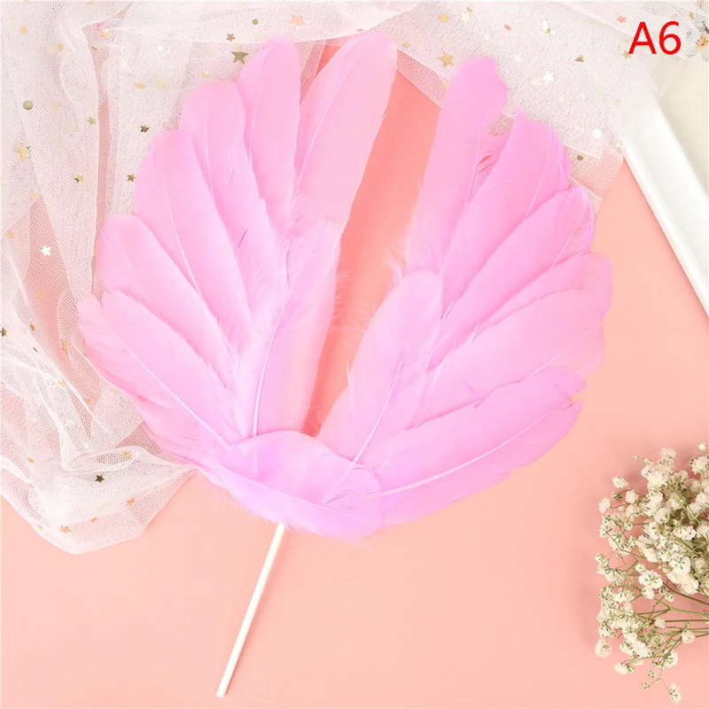 Angel Feather Wing Flag Cake Toppers for Wedding Birthday Party Cake Top Decor Baking Cake Top Decoration Supplies
