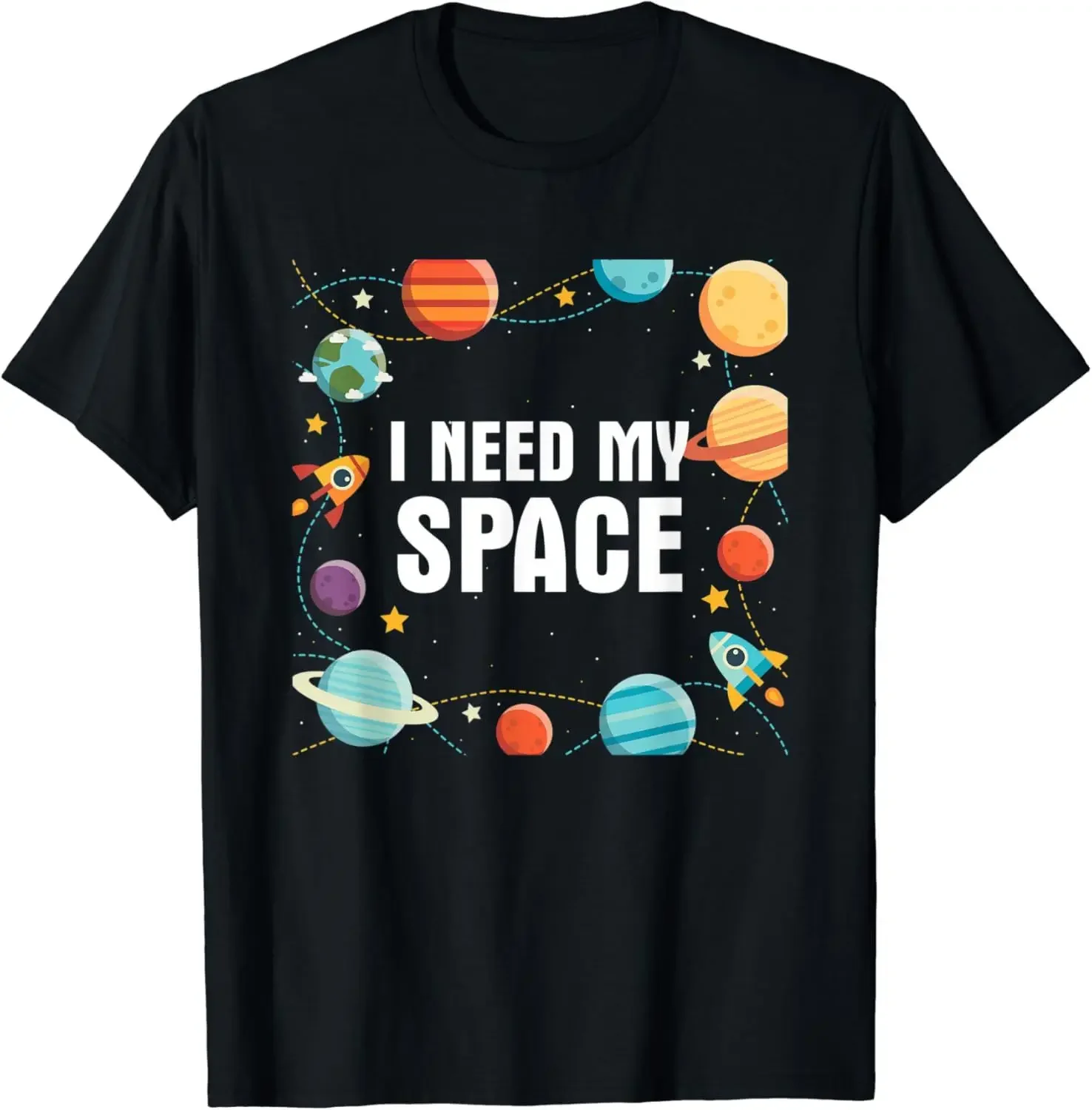 I Need Space Night Sky Funny Astronomy Science Galaxy Stars T-Shirt  Streetwear  Graphic T Shirts  Men Clothing Tops  Camisetas