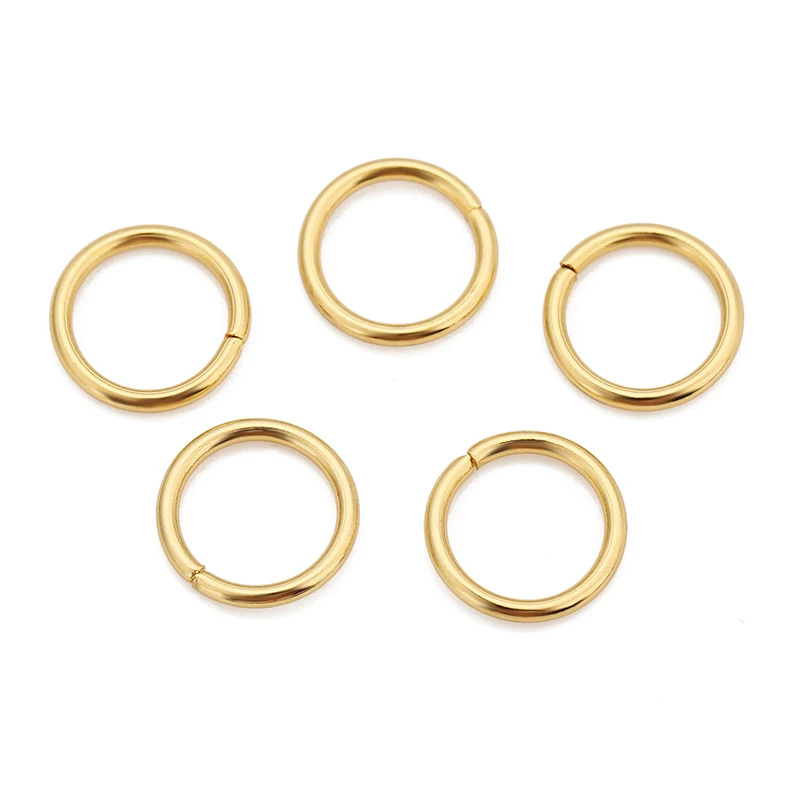 100pcs High Quality 18K Gold Plated Stainless Steel Split Rings Jump Rings for Necklace Bracelet Jewelry Making Supplies Finding