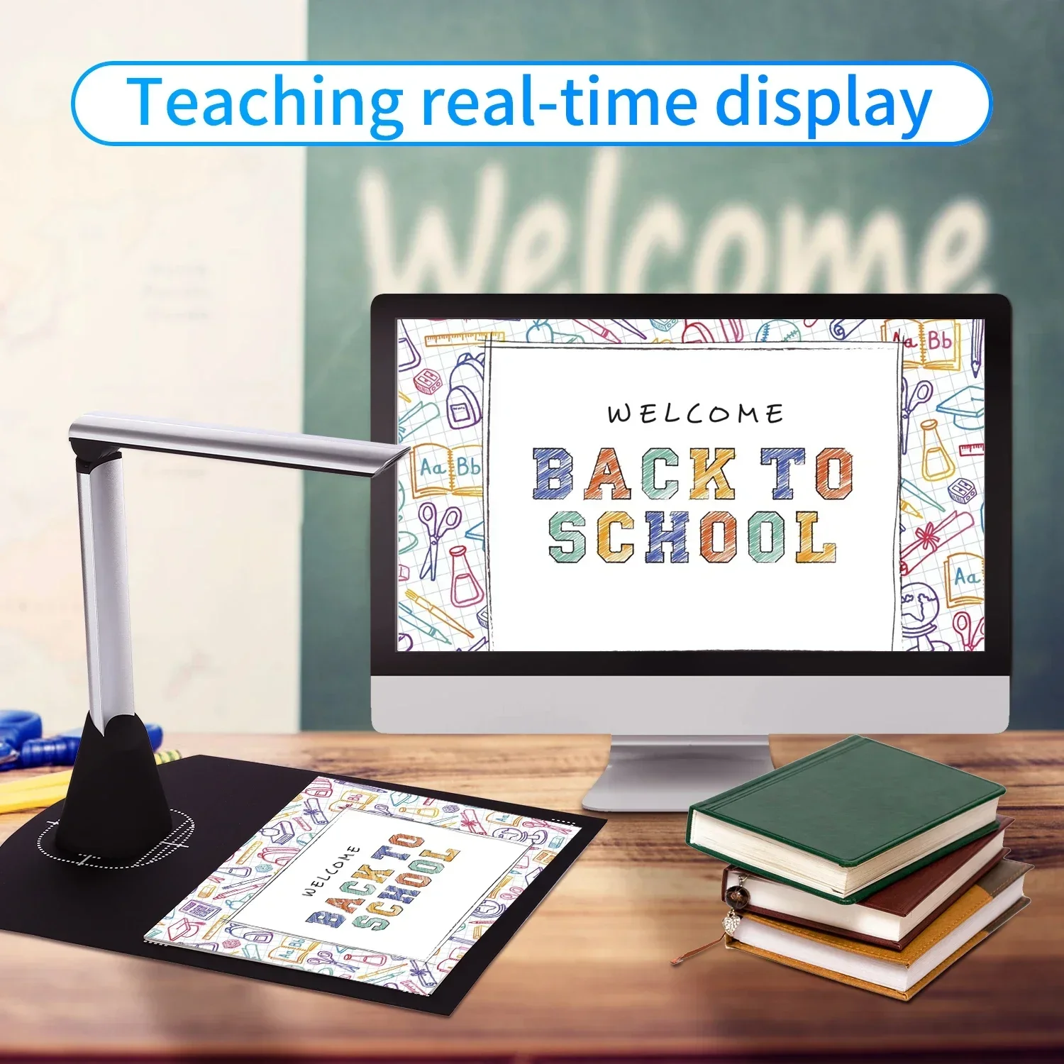 Hot SalesBK34 Document Camera Scanner 5 Mega-Pixel HD Camera A4 Capture Size With LED Light Teaching Software For Classroom Teac
