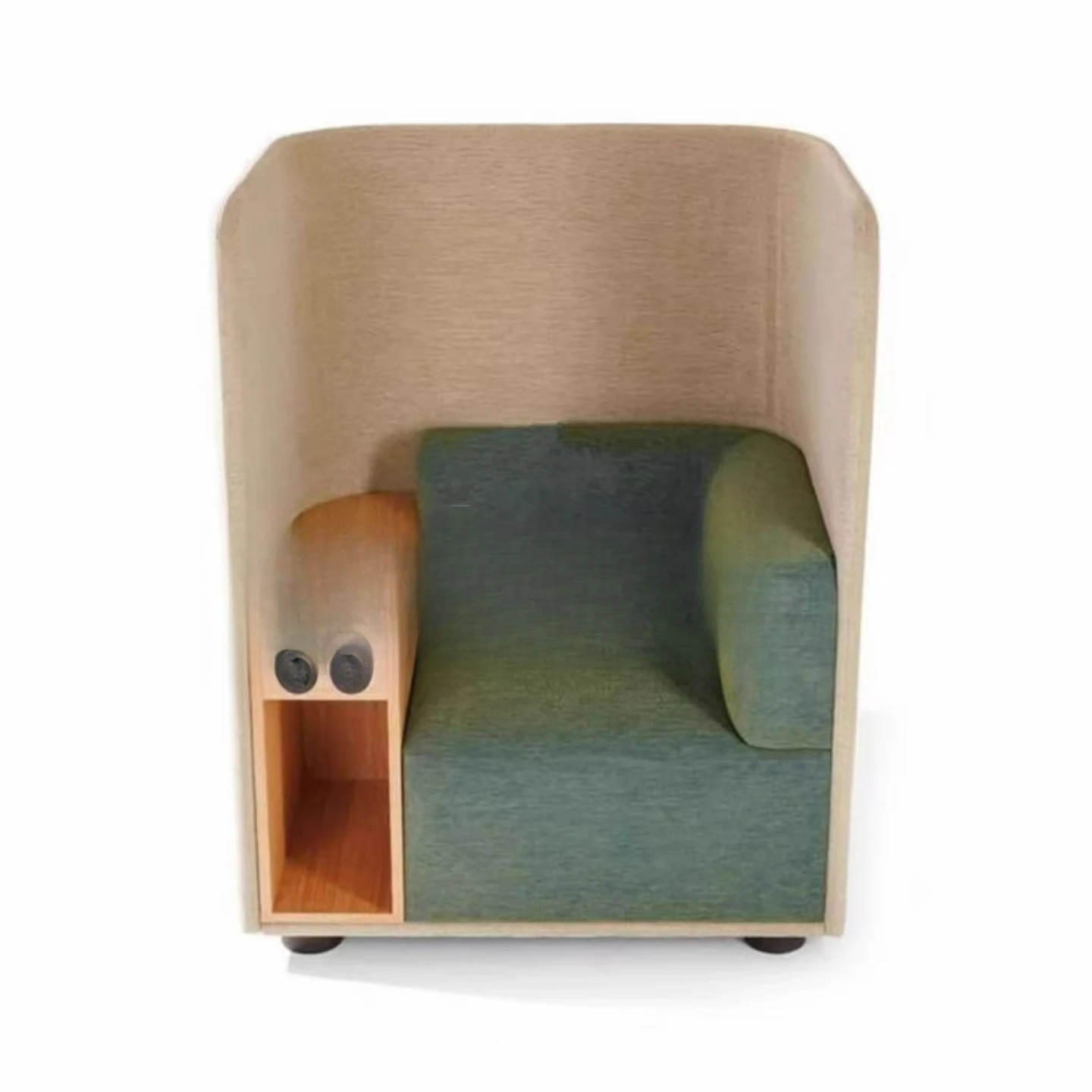 Modern Minimalist High Back Sofa Chair with Small Table Library Business Negotiation Waiting Area Private Space Customizable