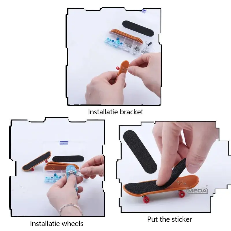 DIY4/5 Mini FingerSkateboardKit Giochi da tavolo ProfessionalSkateboardCreative Cartoon Novità Bambini Dito Sport Giocattoli educativi