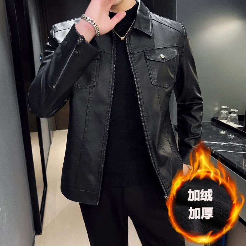 

Biker Jacket Mens Vintage Leather Jacket Clothes Man Stylish Faux Leather Black Leather Jacket for Men Driving Leather Jackets