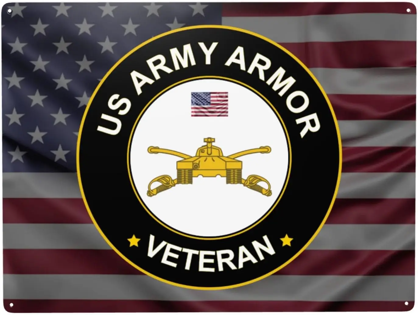 Us Army Armor Branch Insignia Veteran Unique Metal Sign Decor - : Elevate Your Home, Street, And Business Ambiance